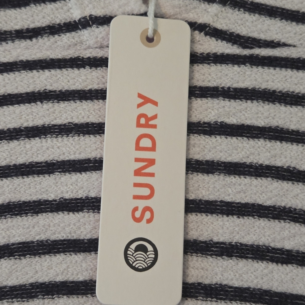 Sundry By "Anthropology" Navy & White Striped Hoodie - Picture 2 of 5